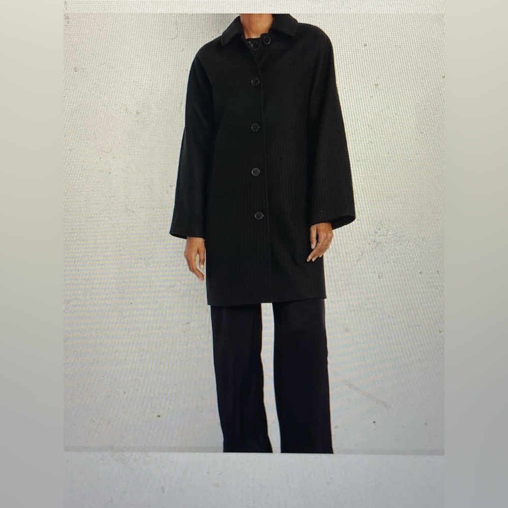 Old Navy black Relaxed Button Front Mac Car Coat button down